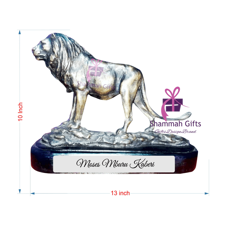 A picture of a New Lion cast sculpture