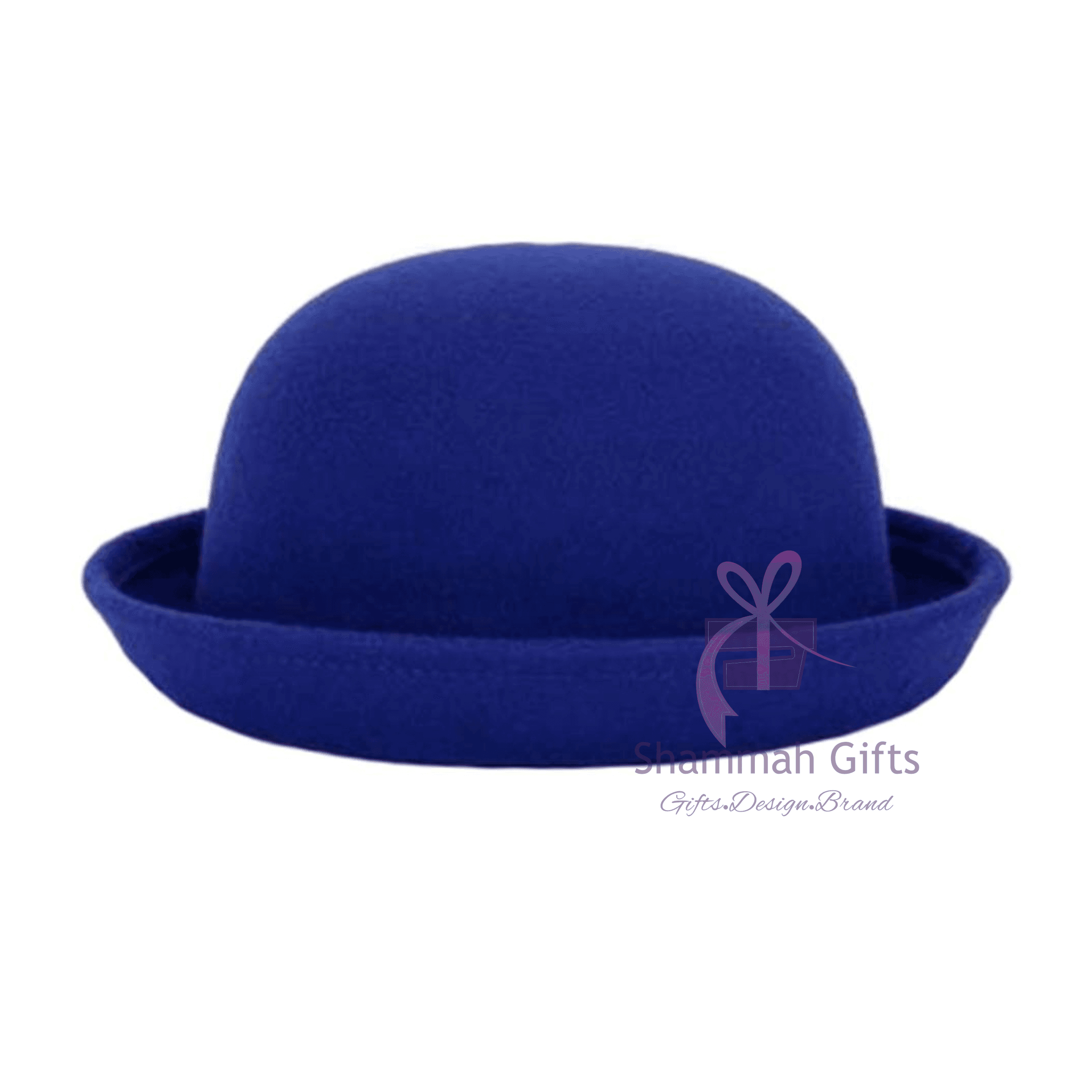 Blue velvet fedora hat for ladies