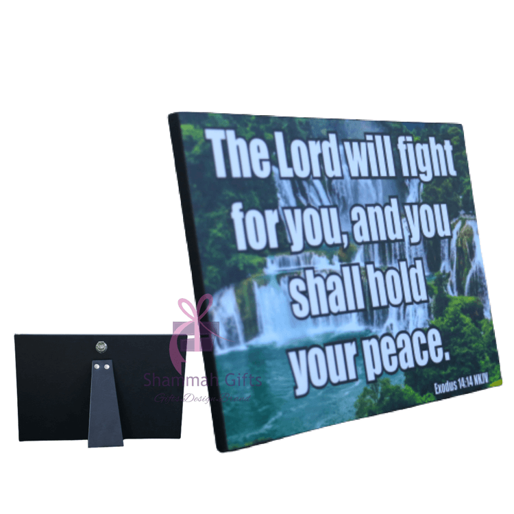 A picture of a A4 Size message - The Lord will fight for you