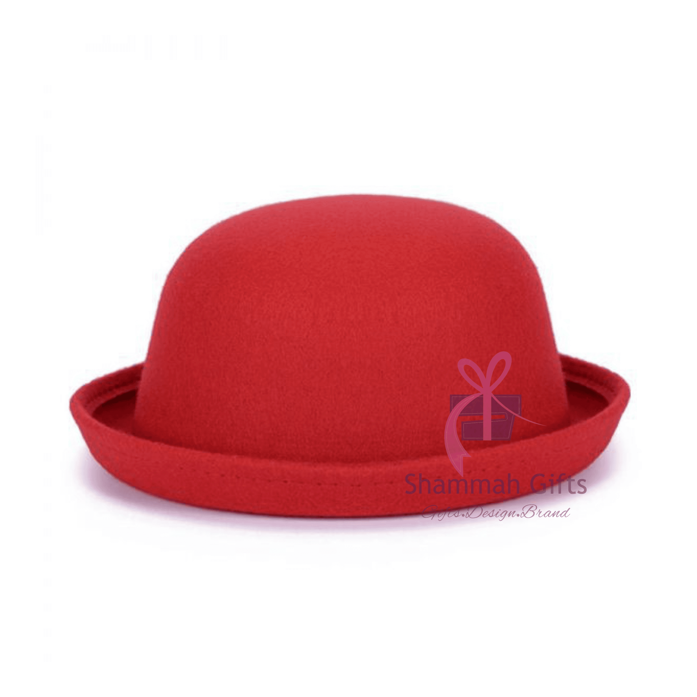 Red velvet fedora hat for ladies