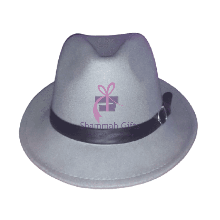 A picture of a Grey velvet fedora hat - for men