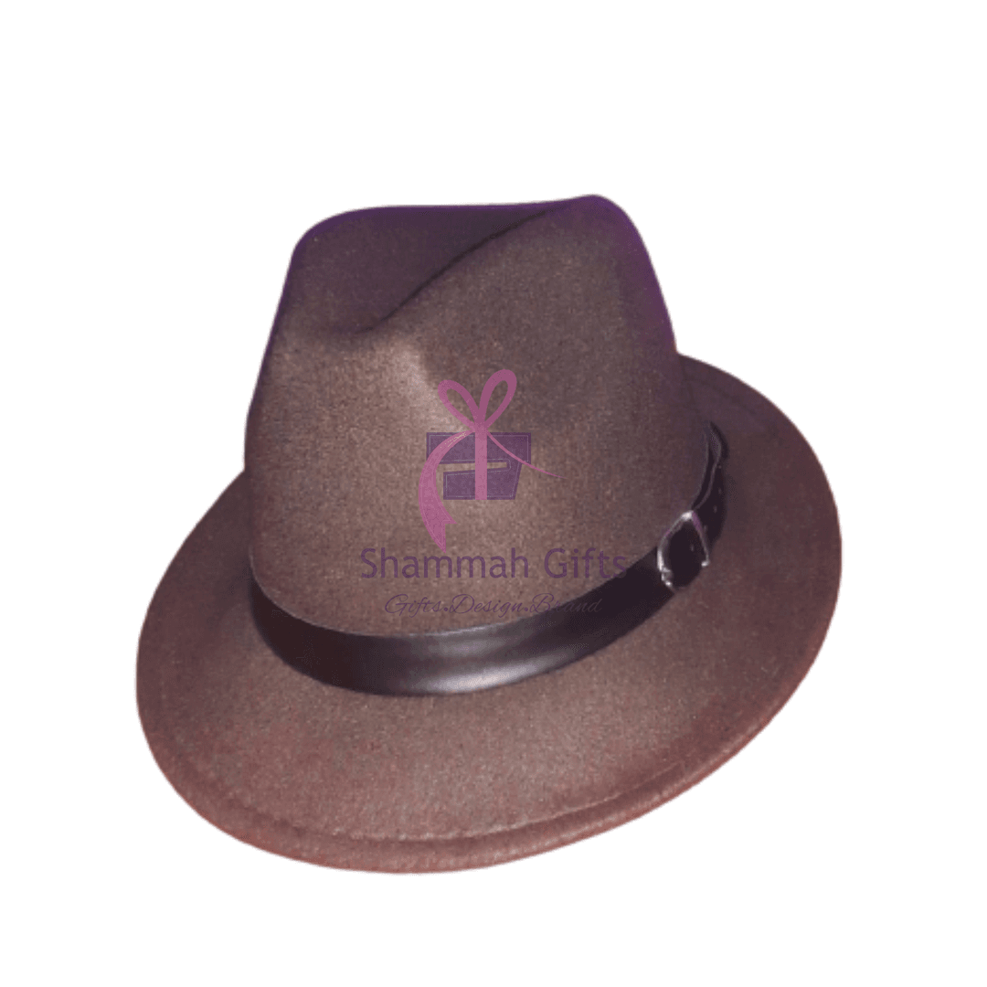 Brown velvet fedora hat - for men